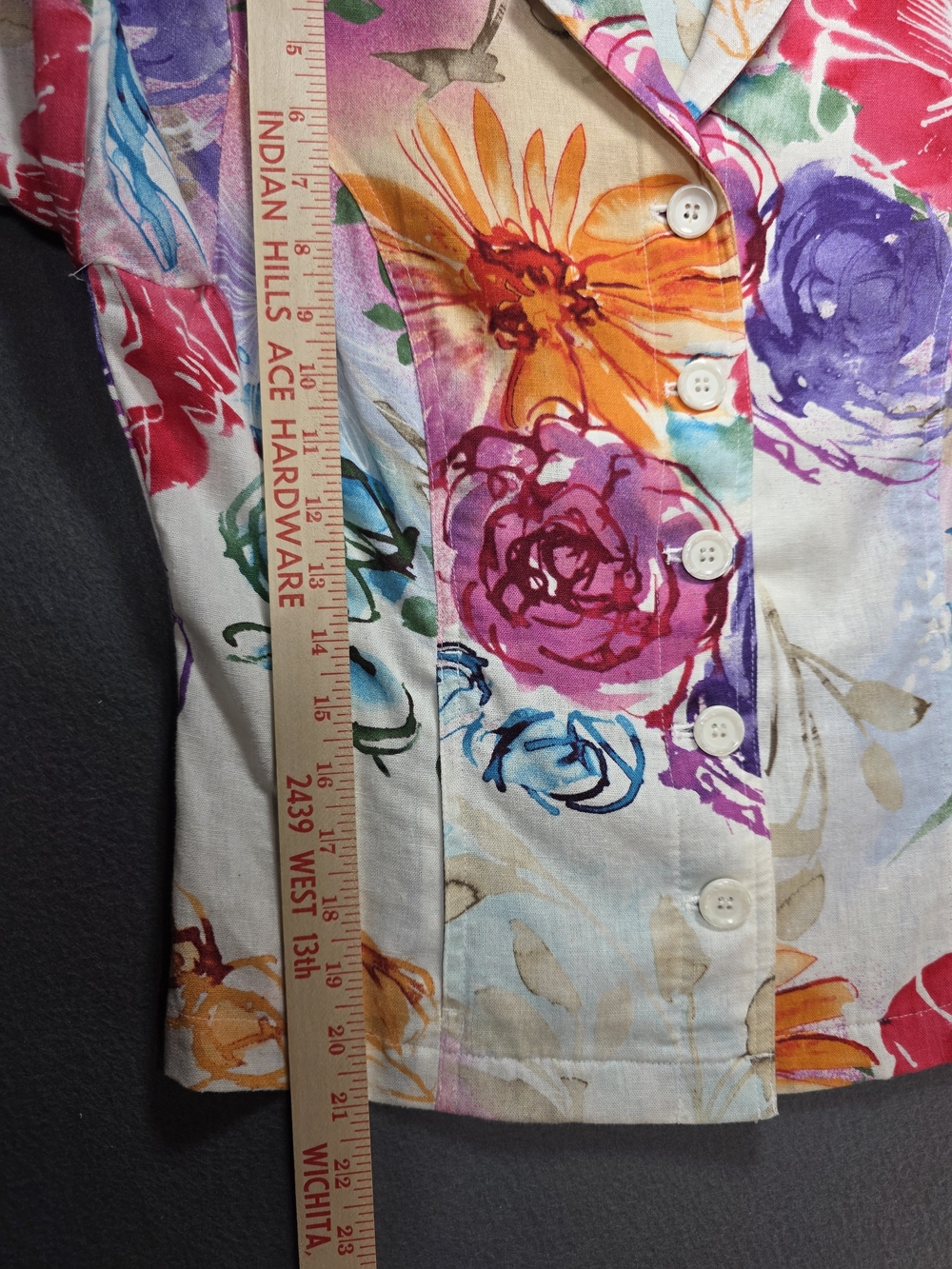 Colorful Floral Button-Front Jacket - Multicolor - Picture 12 of 13